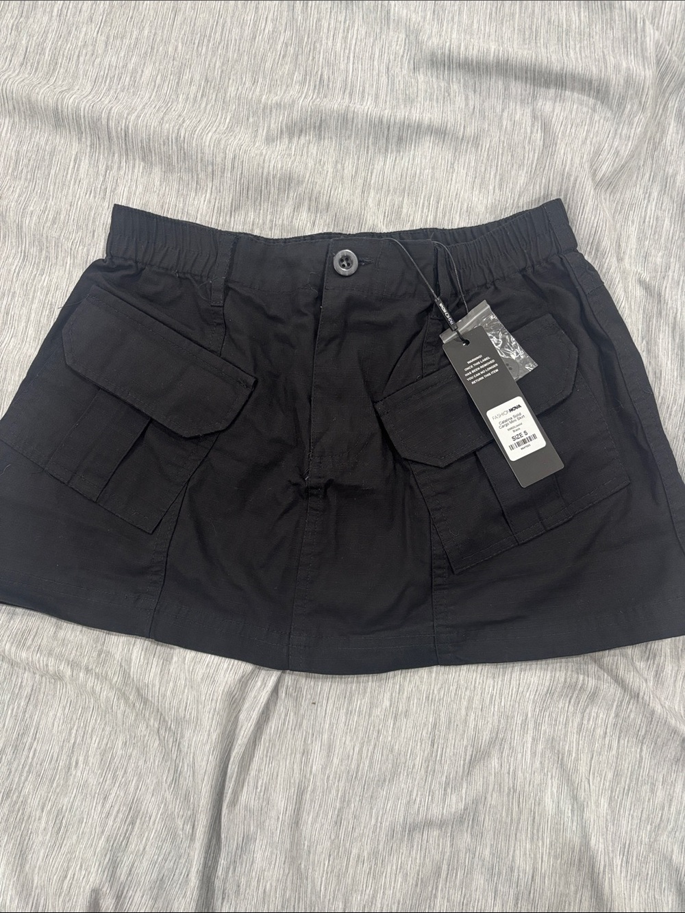 Fashion Nova Black Utility Cargo Mini Skirt